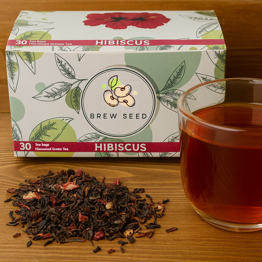 Brew Seed Hibiscus Green Tea (30 Tea Bags)