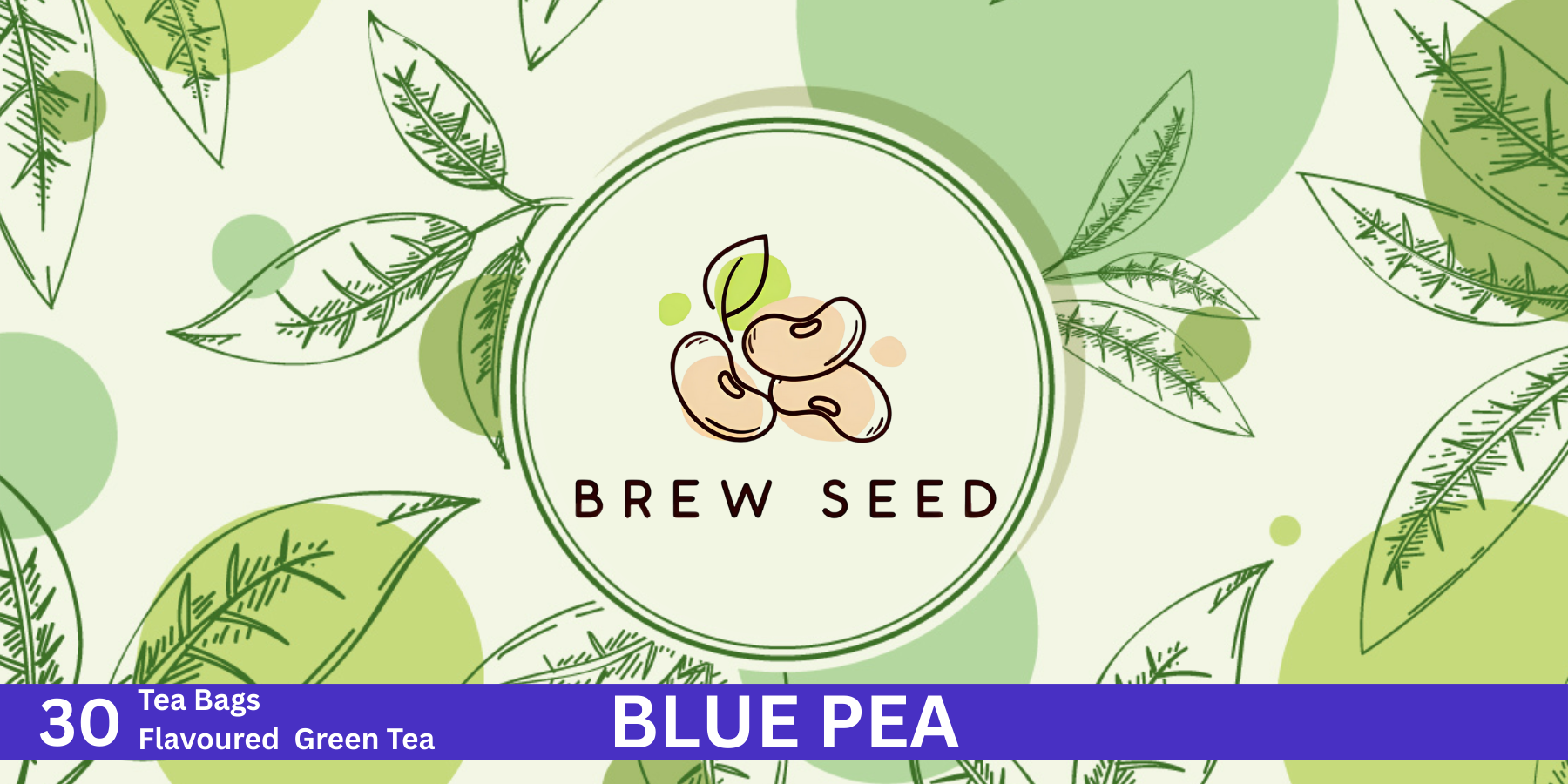 Brew Seed Blue Pea Green Tea 30 Label