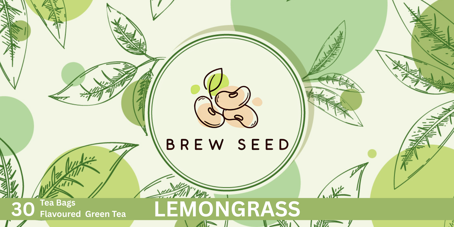 Brew Seed Lemongrass Green Tea Label