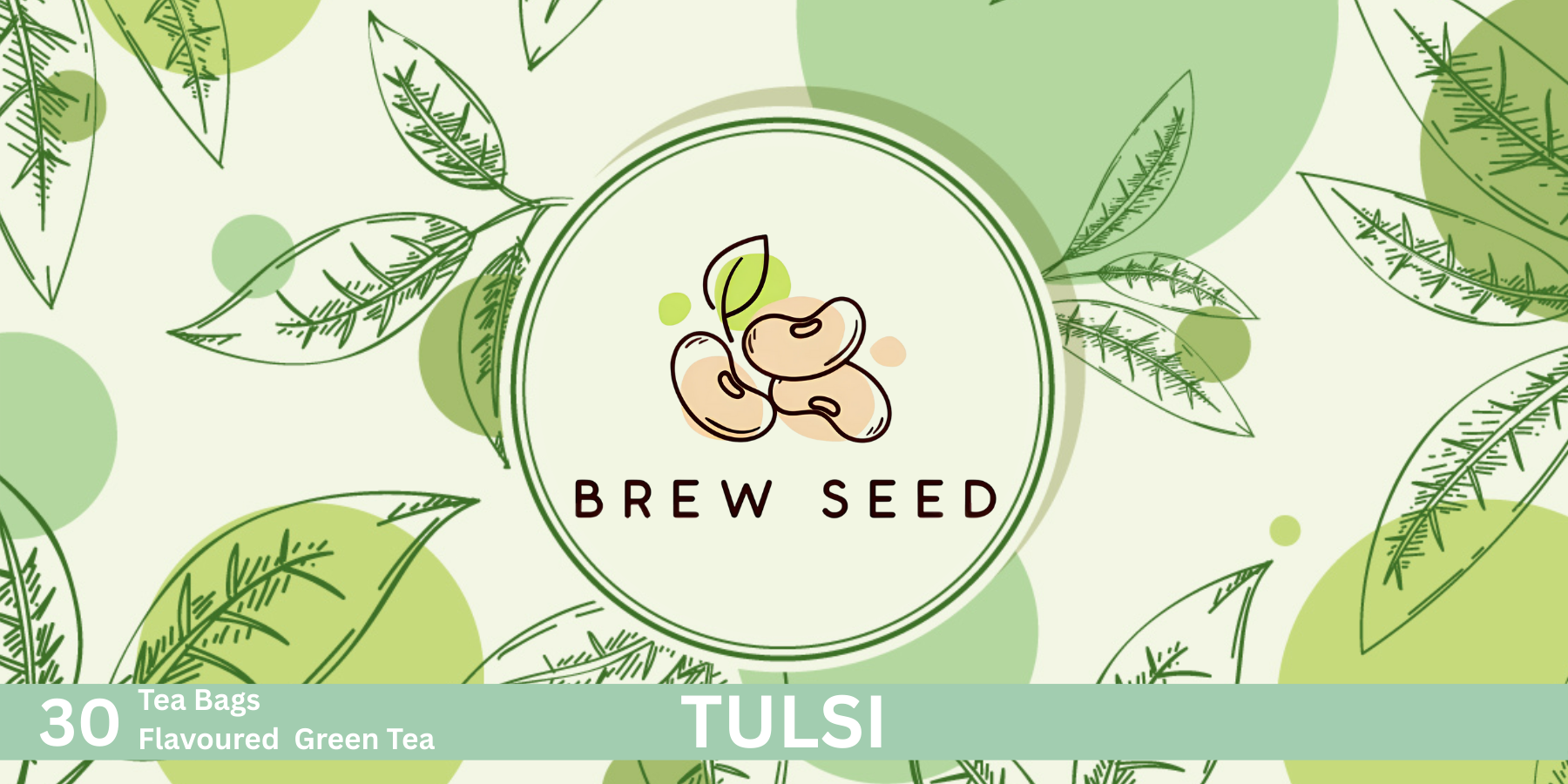 Brew Seed Tulsi Green Tea Label
